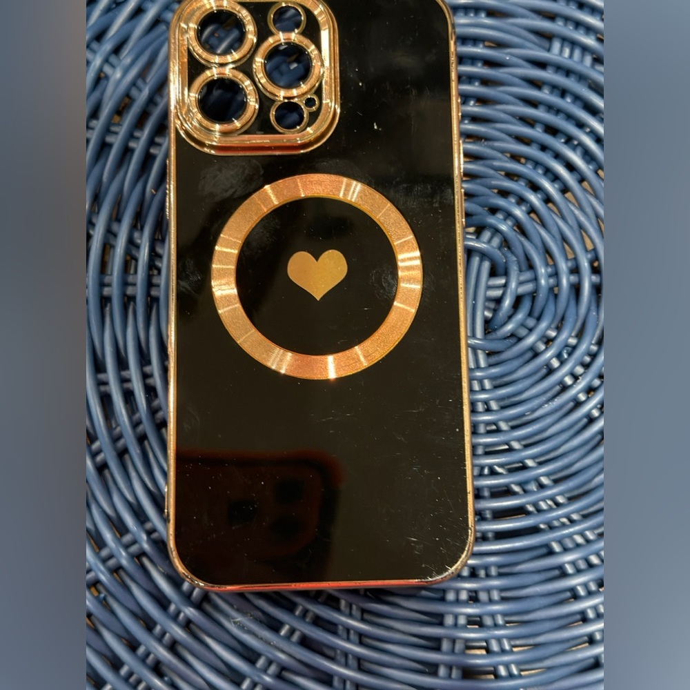 Black and Gold Heart Phone Case